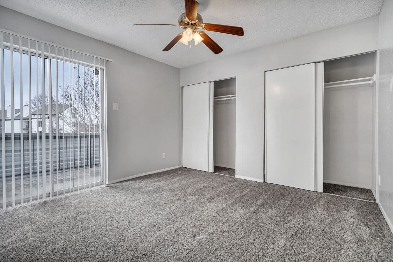 Existing bedroom inside a Bay Island apartment home